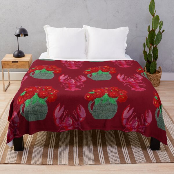 Item preview, Vibrant Lobster and Red Roses  Garnert Red Art Print | Nautical Kitchen Decor | Coastal Cottagecore | Bold Floral Wall Ar designed and sold by Jemma Jamie Skidmore.
