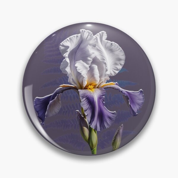 Item preview, Iris flower and fern frond. designed and sold by moths-minor.