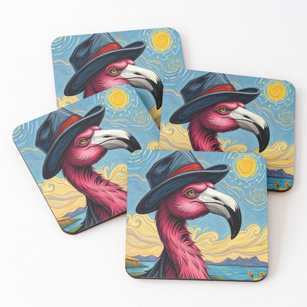 Item preview, Van Gogh Funny Flamingo designed and sold by MartialArtisan.