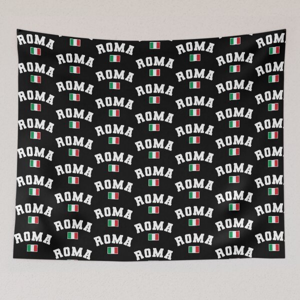 Item preview, Rome Distressed Athletic Typography w Italian Flag designed and sold by Happy Puppy Print On Demand.