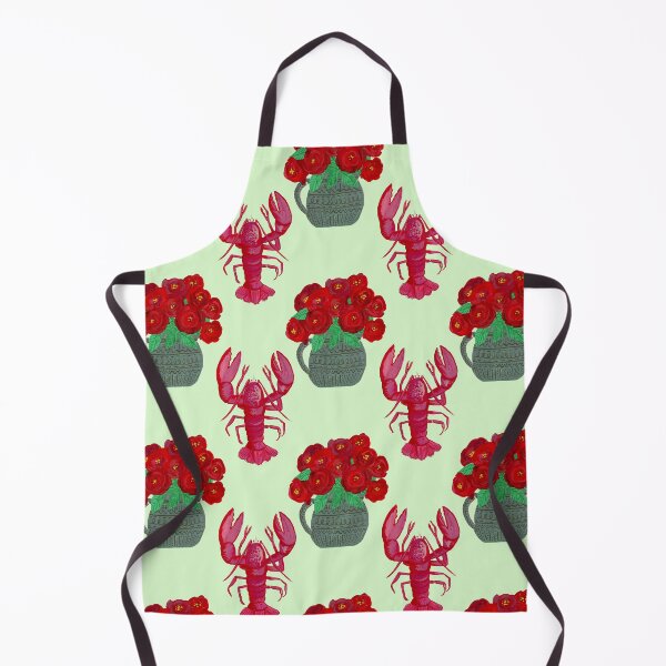 Item preview, Vibrant Lobster and Red Roses Sea fome Green Print | Nautical Kitchen Decor | Coastal Cottagecore | Bold Floral Wall Art designed and sold by Jemma Jamie Skidmore.