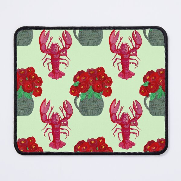 Item preview, Vibrant Lobster and Red Roses Sea fome Green Print | Nautical Kitchen Decor | Coastal Cottagecore | Bold Floral Wall Art designed and sold by Jemma Jamie Skidmore.