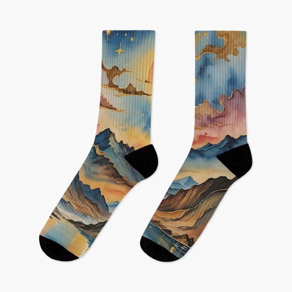 Item preview, Sunset Colors Glow Over Mountains And Water designed and sold by celartinspire.