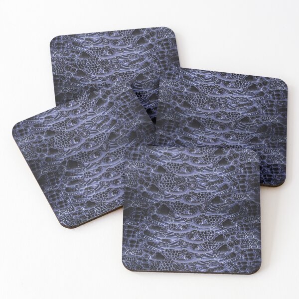 Item preview, Aliens Entrails – Dark Blue Print Pattern Design designed and sold by DFLC Prints.