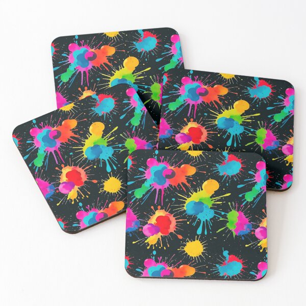 Item preview, Abstract colorful paint splashes pattern mixed vivid tones designed and sold by NiibDesigns.