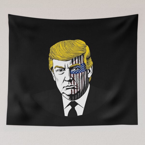Item preview, Donald Trump American Flag Portrait - Bold Political Art Print designed and sold by eliteandhonor.