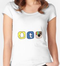tumblr instagram snapchat apps Women's Fitted Scoop T-Shirt
