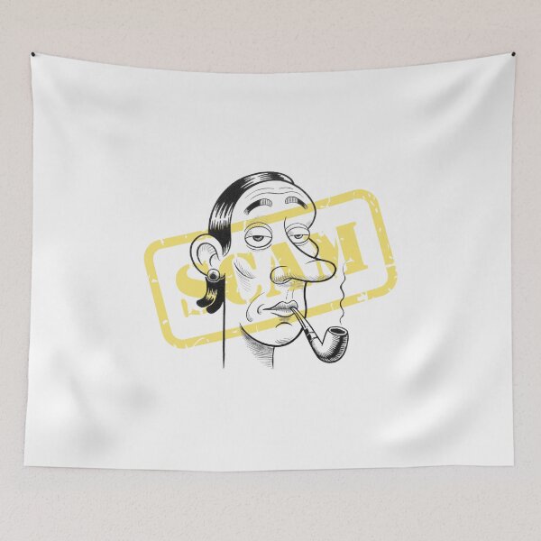 Item preview, Minimalist Cartoon Face with Pipe – Pencil Drawing Art designed and sold by Colorful-Garden.