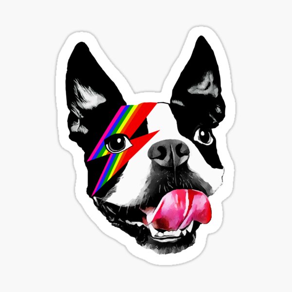 Vista previa del artículo con la obra «Perro Zap del Orgullo Feliz», diseñado y vendido por Griffnote.