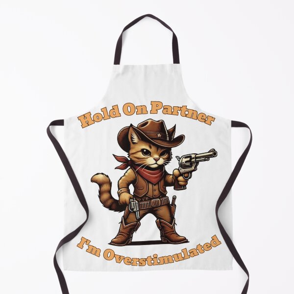 Item preview, Hold On Partner, I'm Overstimulated Western Cat Cowboy designed and sold by MonaCreations.
