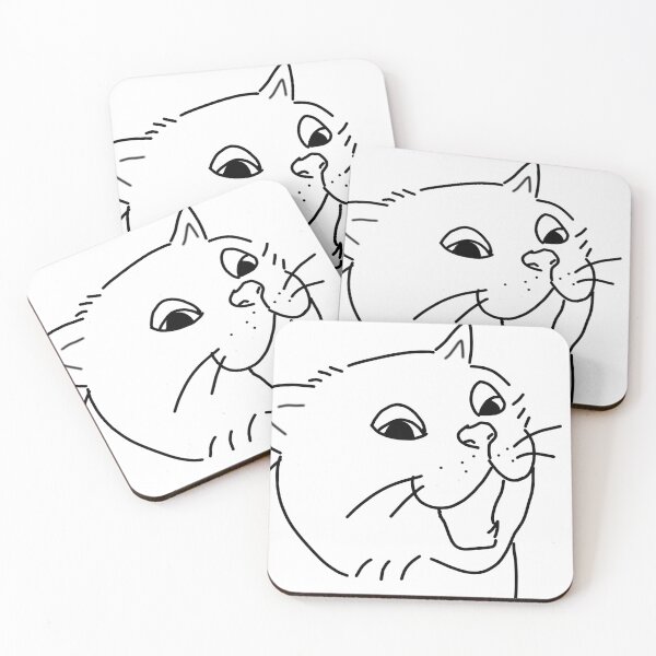 Item preview, surprised cat doodle  designed and sold by jwaalaa.