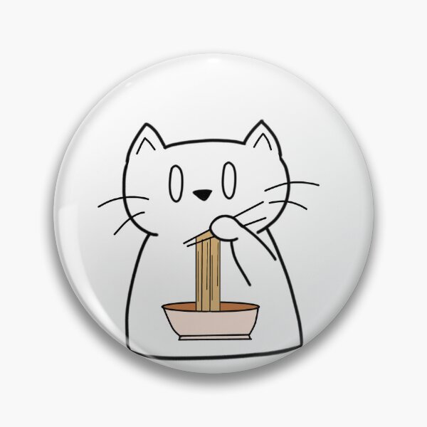 Item preview, cat eating noodles cat doodle designed and sold by jwaalaa.