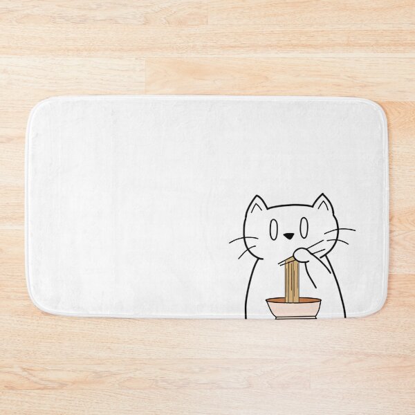Item preview, cat eating noodles cat doodle designed and sold by jwaalaa.