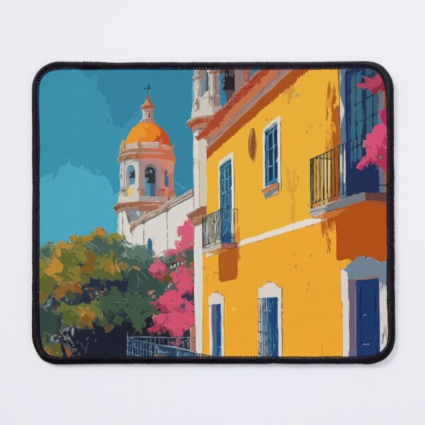 Item preview, Spanish Villa Art Print, Mediterranean Wall Decor, Traditional Spanish House Poster, Mediterranean Architecture Artwork designed and sold by vinciellastudio.