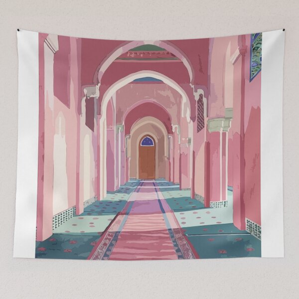 Item preview, Mosque Interior with Carpet Art Print, Islamic Wall Decor, Mosque Poster, Persian Carpet Art designed and sold by vinciellastudio.