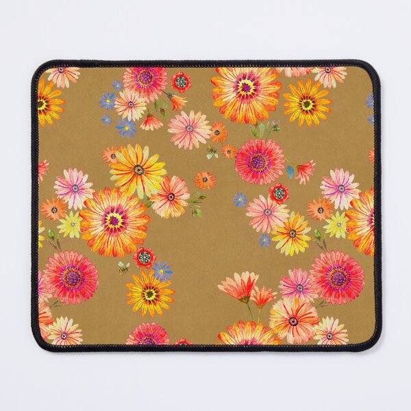 Item preview, Namaqualand Boho ochre floral pattern designed and sold by Leanne Nowell.