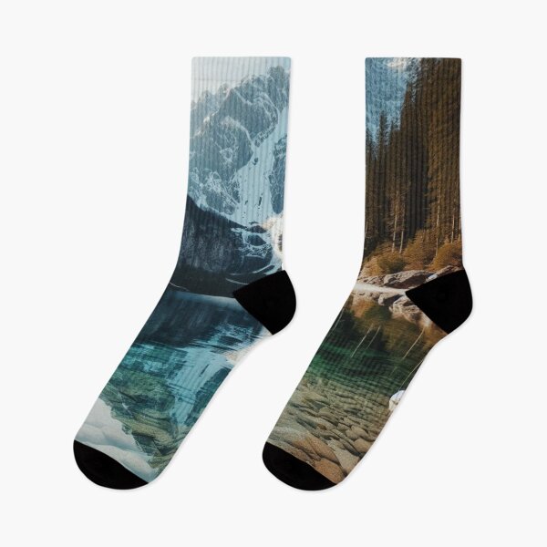 Item preview, A Crystal-Clear Lake Reflecting Snowy Peaks. designed and sold by IrsathThaslima.