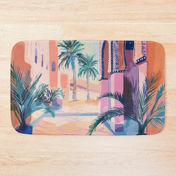 Item preview, Moroccan Terrace Art Print, Exotic Patio Wall Decor, Moroccan Architecture Poster, Outdoor Oasis Artwork designed and sold by vinciellastudio.