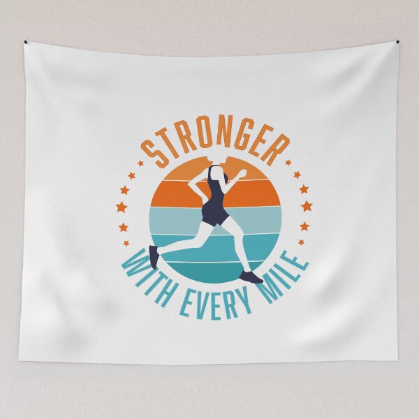 Item preview, Running Girl Motivational Stronger with every mile designed and sold by Sandra Brezina.