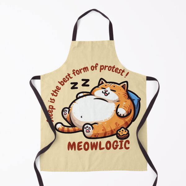 Item preview, sleep is the best form of protest ! meowlogic lazy cat napping while eating designed and sold by digilabs.