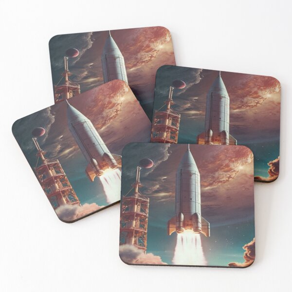 Item preview, Vintage Rocket Launch from Retro Futuristic Station designed and sold by PrintPulse-9.