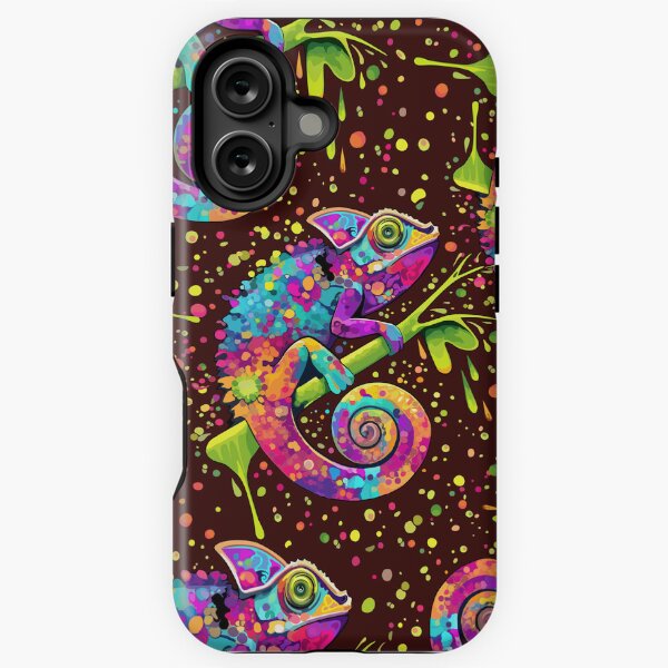 Chameleon Paint Stains Watercolor Style iPhone Tough Case