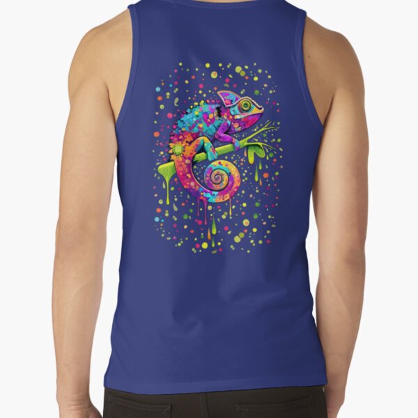 Chameleon Paint Stains Watercolor Style Tank Top