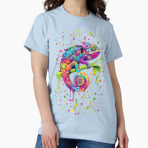 Chameleon Paint Stains Watercolor Style Classic T-Shirt