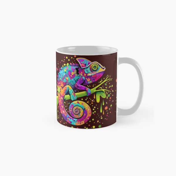 Chameleon Paint Stains Watercolor Style Classic Mug