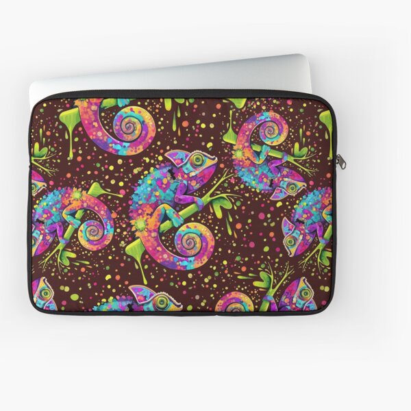 Chameleon Paint Stains Watercolor Style Laptop Sleeve