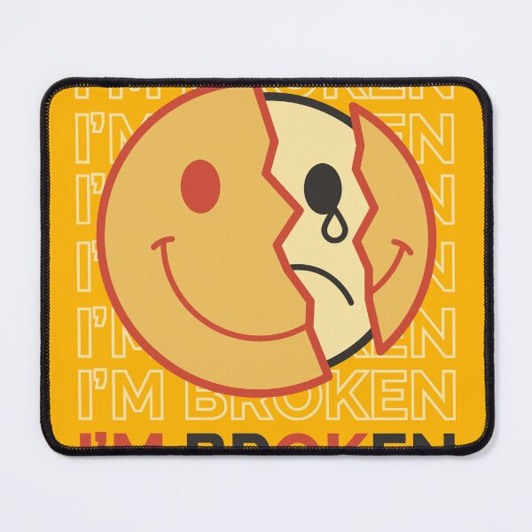 Item preview, "I'm Broken | Sad Emoji with Broken Happy Face designed and sold by TurtleDojo.