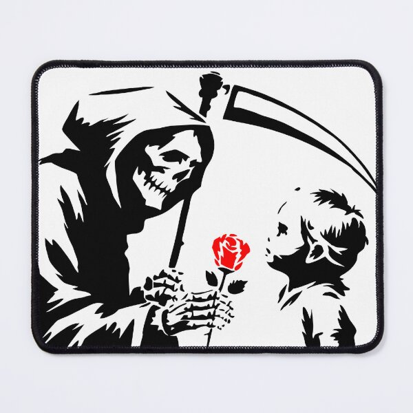 Item preview, Grim Reaper Giving a Rose | Stencil Street Art | Skeleton and Roses designed and sold by OrganicLights.