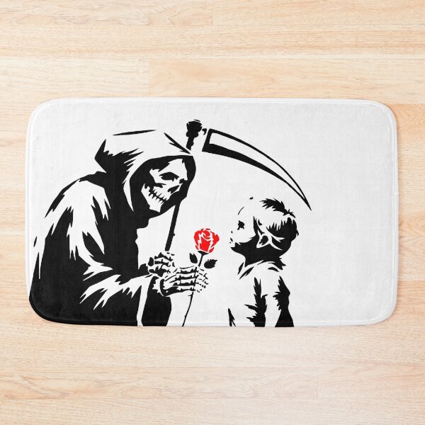 Item preview, Grim Reaper Giving a Rose | Stencil Street Art | Skeleton and Roses designed and sold by OrganicLights.