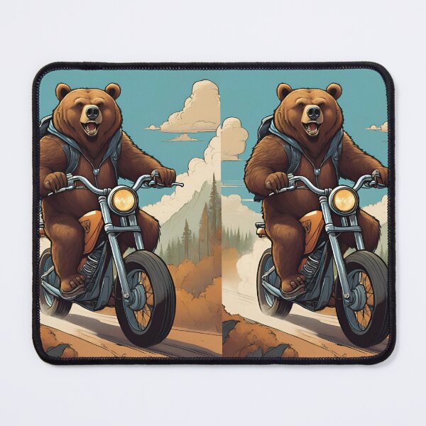 Item preview, “Cool Brown Bear T-shirt, Riding a Big Bike | Biker Style" designed and sold by MissCirce1993.