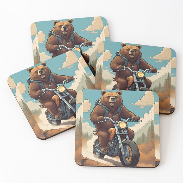 Item preview, “Cool Brown Bear T-shirt, Riding a Big Bike | Biker Style" designed and sold by MissCirce1993.