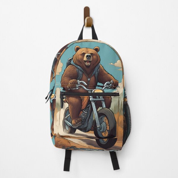 Item preview, “Cool Brown Bear T-shirt, Riding a Big Bike | Biker Style" designed and sold by MissCirce1993.
