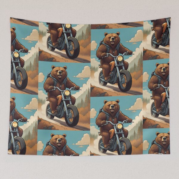 Item preview, “Cool Brown Bear T-shirt, Riding a Big Bike | Biker Style" designed and sold by MissCirce1993.
