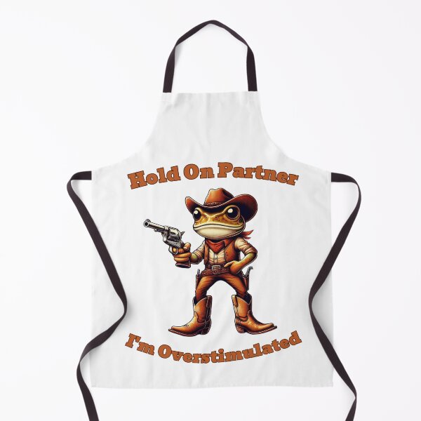 Item preview, Hold On Partner, I'm Overstimulated Western Frog Cowboy Retro designed and sold by MonaCreations.