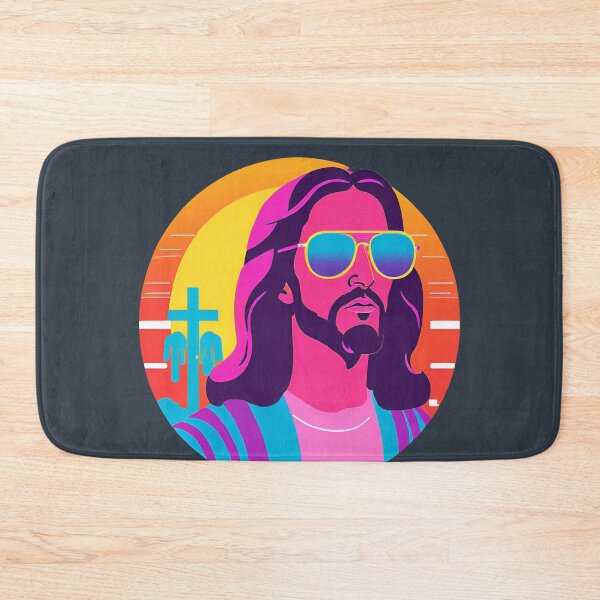 Item preview, Heavenly Cool Jesus with Retro Sunglasses Pop Art T-Shirt D19 designed and sold by pixelandcrafted.