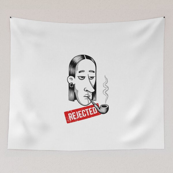 Item preview, Minimalist Cartoon Face with Pipe – Pencil Drawing Art designed and sold by Colorful-Garden.
