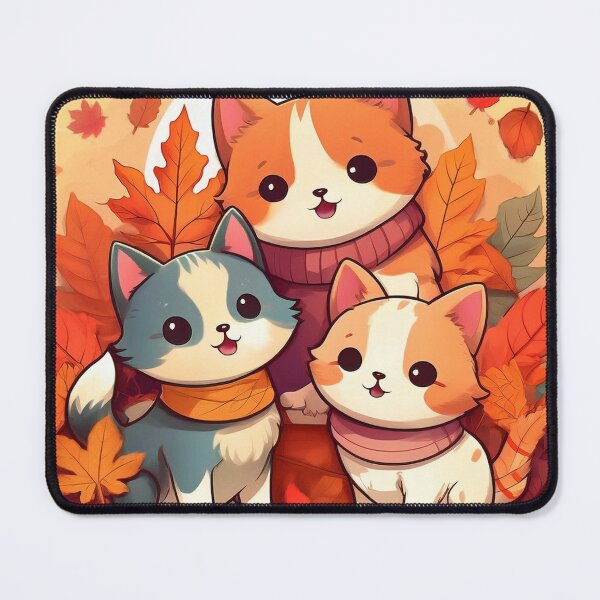 Item preview, “Autumn Pals - Adorable Trio of Cartoon Dogs with Fall Leaves” designed and sold by EidansEmpire.