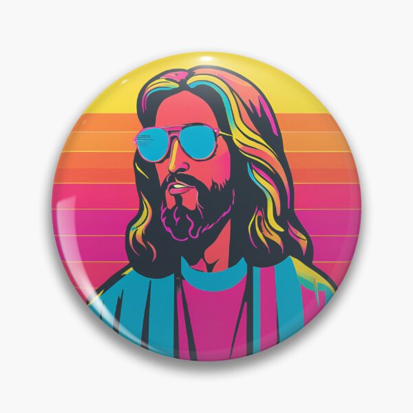 Item preview, Heavenly Cool Jesus with Retro Sunglasses Pop Art T-Shirt D21 designed and sold by pixelandcrafted.