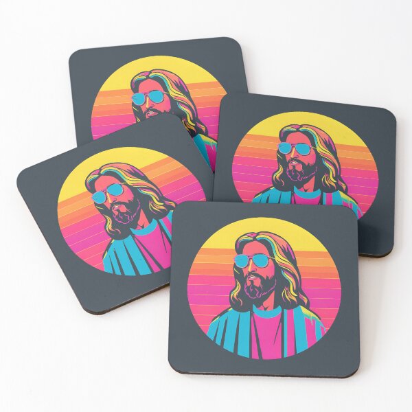 Item preview, Heavenly Cool Jesus with Retro Sunglasses Pop Art T-Shirt D21 designed and sold by pixelandcrafted.