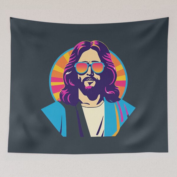 Item preview, Heavenly Cool Jesus with Retro Sunglasses Pop Art T-Shirt D22 designed and sold by pixelandcrafted.