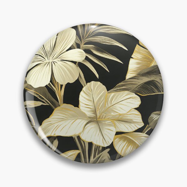Item preview, Gilded Tropics: Subtle Leaf Elegance on Dark Canvas designed and sold by nouveaudecor.
