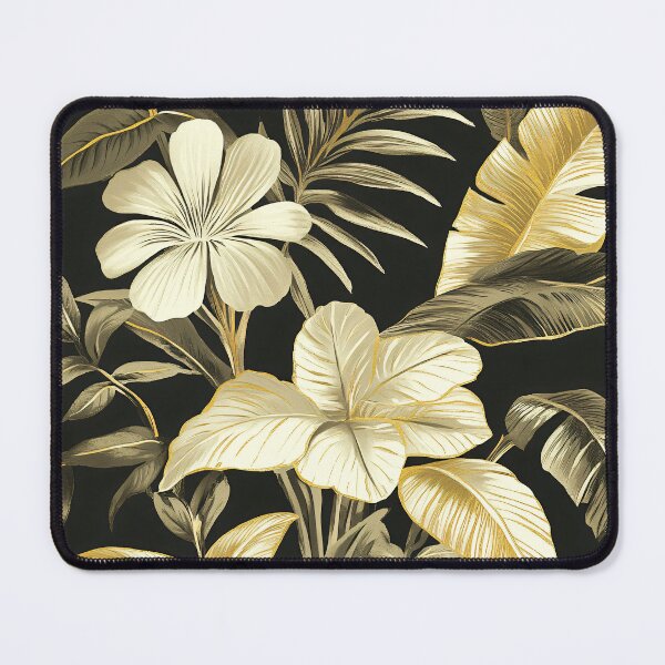 Item preview, Gilded Tropics: Subtle Leaf Elegance on Dark Canvas designed and sold by nouveaudecor.