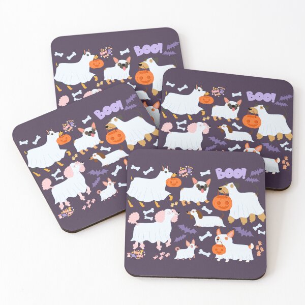 Item preview, Halloween dogs in ghost costumes  designed and sold by MariaPencilArt.