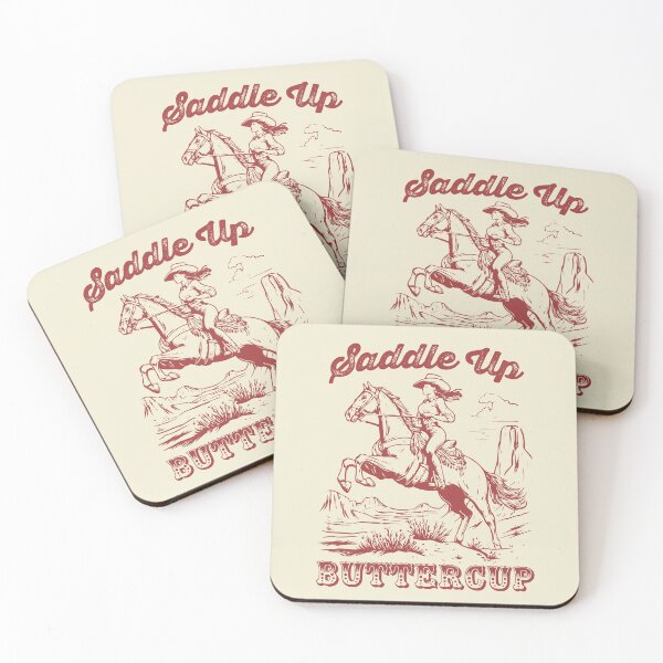 Item preview, Saddle Up Buttercup Vintage Western Cowgirl Riding A Horse designed and sold by petestyles.