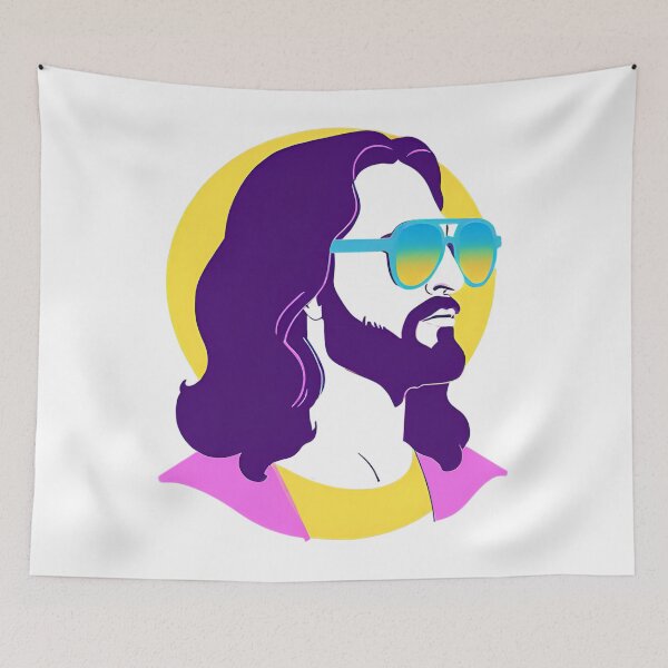 Item preview, Heavenly Cool Jesus with Retro Sunglasses Pop Art T-Shirt D24 designed and sold by pixelandcrafted.