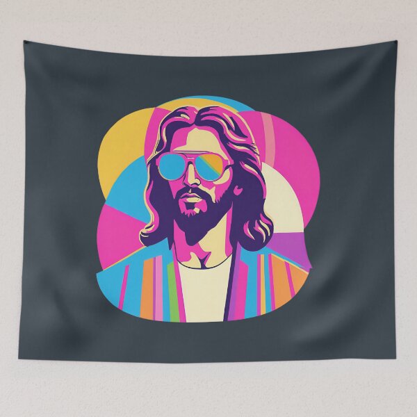Item preview, Heavenly Cool Jesus with Retro Sunglasses Pop Art T-Shirt D25 designed and sold by pixelandcrafted.